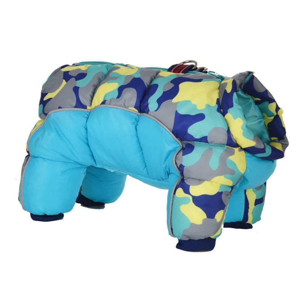 Warm Padded Waterproof Dog Coat with Reflective Strips